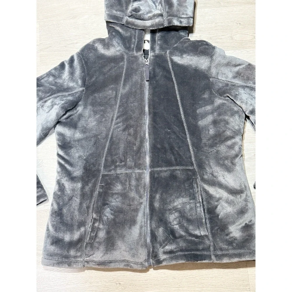 Weatherproof Cozy Sherpa Hoodie Women 1X Full Zip Gray Charcoal F9535W NWT - Picture 3 of 12